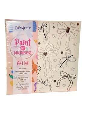 Crown Jewlz Paint By Number Art Kit - Bows, Coquette - NEW